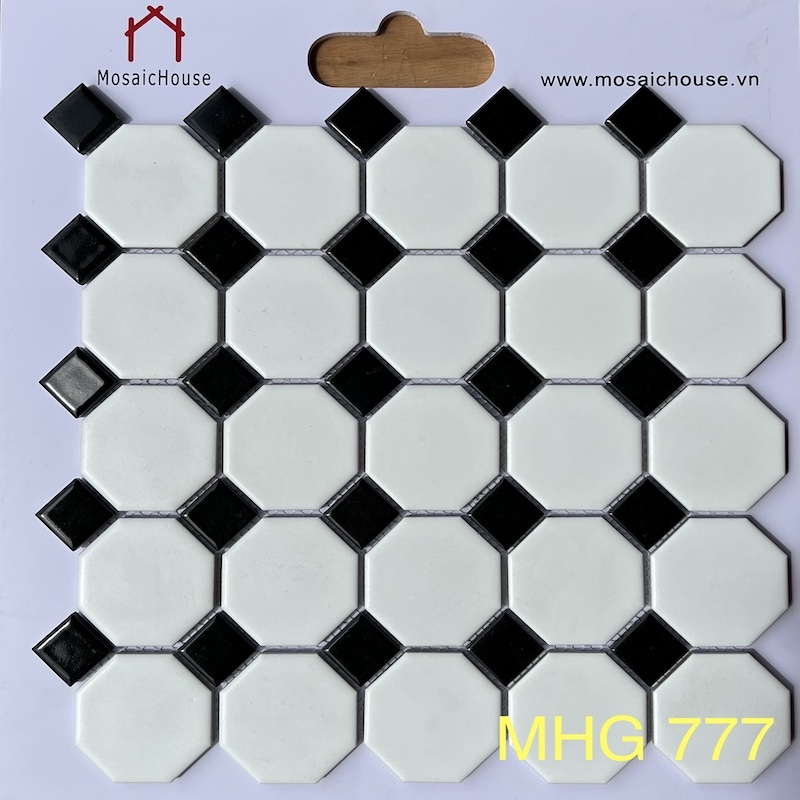 Gạch Mosaic Bát Giác Trắng Ô Nhỏ