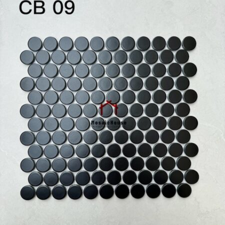 GẠCH MOSAIC CHẤM BI MÀU ĐEN CB 09