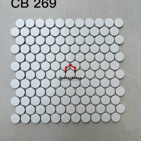 GẠCH MOSAIC CHẤM BI MÀU TRẮNG CB 269