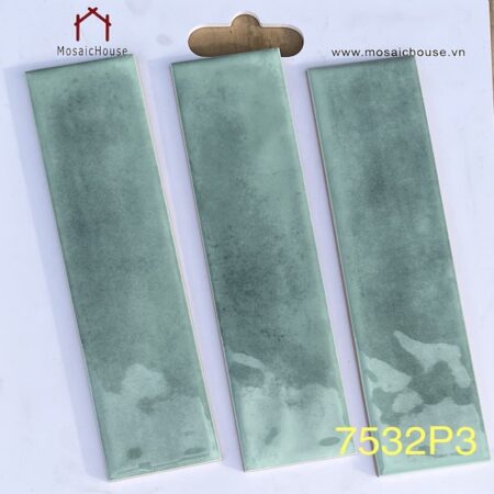 Gạch Thẻ Gợn Sóng 75x300 Màu Xanh Lá Nhạt 7532P3