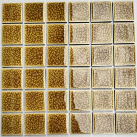 Gạch Mosaic Gốm Men Rạn 2 Lớp Màu Vàng