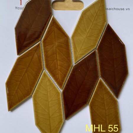 Gạch Mosaic Chiếc Lá Màu Vàng