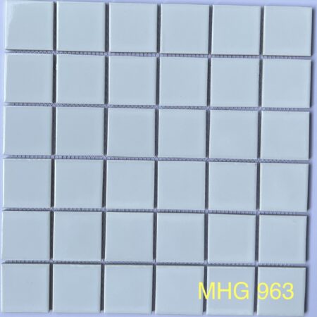 Gạch Mosaic Gốm Sứ Trơn Màu Trắng